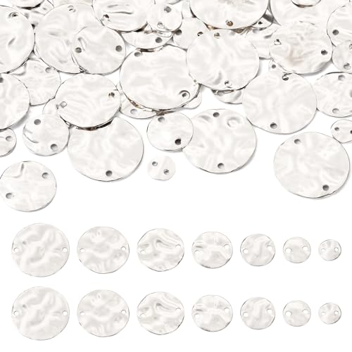 Pandahall 54Pcs Flat Round Links Brass Connector Charms