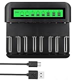 CITYORK 8 Bay LCD Universal Battery Charger for 1.2V C D AA AAA Size Ni-MH Ni-CD Household Rechargea