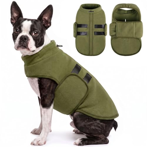 Image of Queenmore Large Dog Sweater,Fleece French Bulldog Sweater with Leash Hole