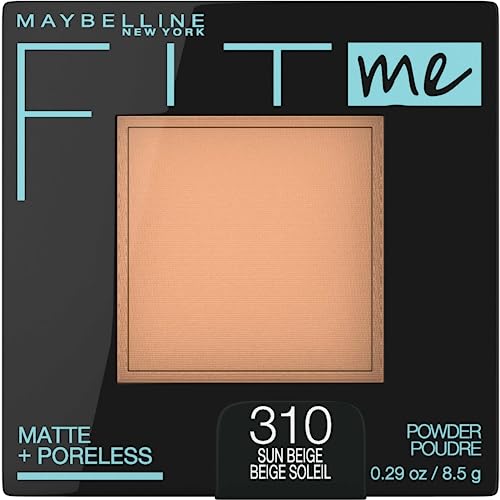 Maybelline New York Fit Me Matte Plus Pore Less Powder, 310 Sun Beige, 0.29 Ounce