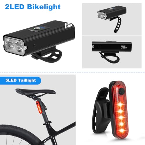 Ainiv Luces Bicicleta Delantera y Trasera, 6 Modos Luz Delantera Bicicleta Potente LED, Tipo C Impermeable Luz Bicicleta, Linterna Bicicleta para Bicicleta de Carretera, Ciclismo de Montaña, Pesca - imagen 4