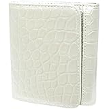 [ベルクート] パールホワイト クロコダイル 三つ折り財布 メンズ レディース 3つ折り財布 財布 ミニ 薄型 コンパクト 小さい 折りたたみ 本物 本革 ワニ皮 ワニ革 コンパクト 大容量 人気 ブランド 薄型 薄い 1201437-F-d81