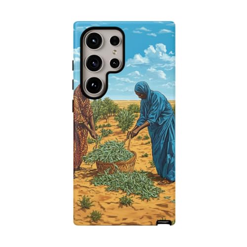Coque rigide Galaxy S24 Ultra Bleu motif femmes au désert