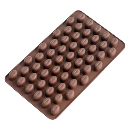 NHQZ NHQ Stampo per Dessert in Silicone al Cioccolato,Modellazione dei Chicchi di Caffè,Stampi in Silicone per Forno,Chicco di Cioccolato,Stampo per Cioccolato,Stampi per Caramelle Gommose,55 Cavità
