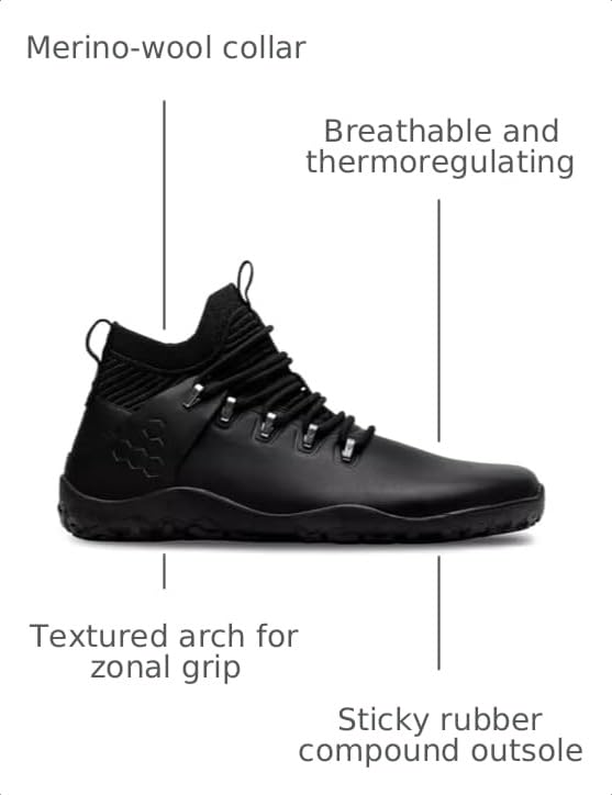 Image of Vivobarefoot Magna Leather FG, Mens Leather and Wool Hiking Trainers with Barefoot Sole