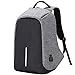 YOUPECK Anti-Theft Laptop Backpack Bags with USB Charging Port for Business Office Men Women Students Computer Bag Travel Pack Fits Under 15.6 Inch Laptop – Light Grey