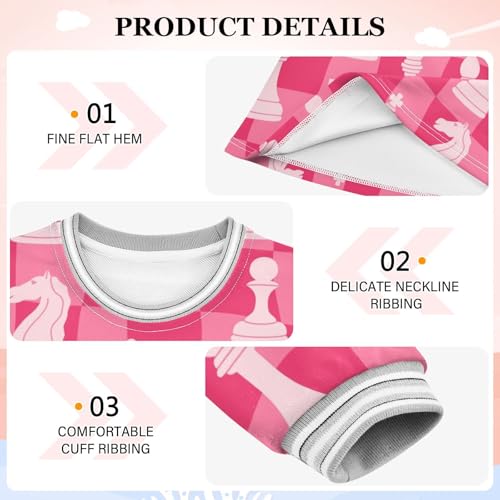 Chess Pieces Girls Dresses Long Sleeve Sweatshirt Dress for Girls Winter Toddler Casual A Line Dresses Size 2-8T3