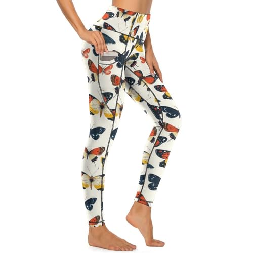 Legging de yoga à imprimé papillons colorés pour vos séances de fitness et studio