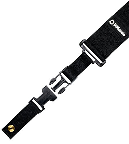 Dimarzio Cliplock Elastic Stretch Quick Release 2" Guitar Strap, Black Nylon #TOP10