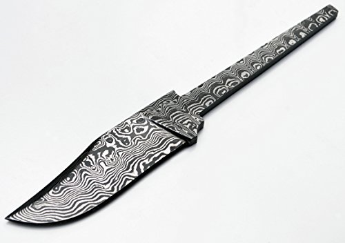Whole Earth Supply Damascus Blank Clip Point Skinning Skinner Blade Partial-Tang Hunting Hunter 1095HC