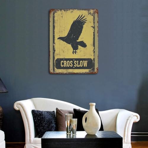 Décoration murale rétro en fer Eagle-Crossing 40x30 cm