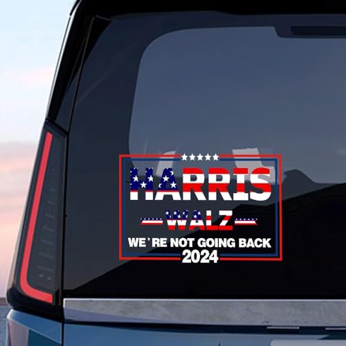 Adesivo per auto Kamala Harris Walz impermeabile Kamala adesivo per finestrino auto con scritta "We are Not Going Back", adesivo per le elezioni di Harris Waltz 2024, per parete, laptop, decorazione