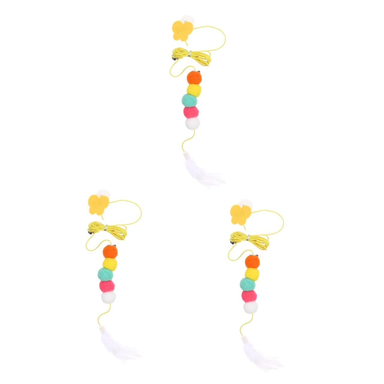 INOOMP 3pcs Elastic Cat Teaser Toy Sucker Cat Plaything Hanging Style for Kitty Curls Toy