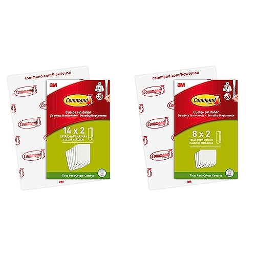 Accroches Tableaux Command languettes amovibles sans trace pour cadre blanc