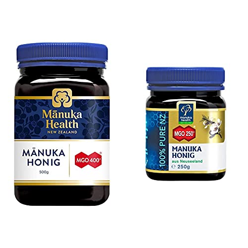 Manuka Health - Manuka Honig MGO 400+ 500g - 100% Pur aus Neuseeland mit zertifiziertem Methylglyoxal Gehalt & - Manuka Honig MGO 250+ (250 g)