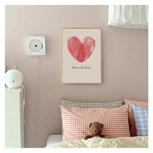 Toile coeur d'empreinte digitale symbole d'amour mural
