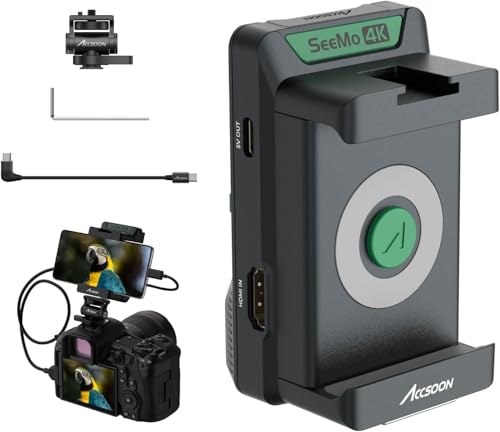 【Accsoon公式ストア】SeeMo 4Kカメラからスマートフォンへの映像伝送システム、Android8.0 以上スマホ タブレットとの互換性あり、ミニビデオ送信機 4K 30FPS/1080p 60FPS HDMI モバイルライブストリーミング ライブオーディオ録音 モニター機能 SRTまたはRTMPストリーミングXiaomi/Galaxy/LG/タブレットその他 Android 等対応