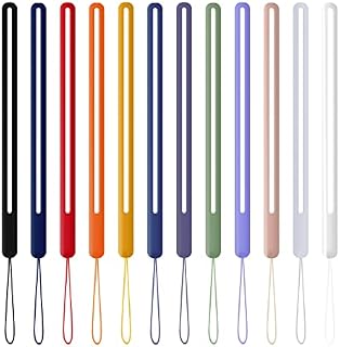 Cobee Hand Wrist Strap Lanyard, 12 Pcs Silicone Phone Lanyard Straps Cell Phone Wrist Lanyard Strap Colorful Wrist Lanyard for Universal Mobile Phone USB Drive Keychains Wallet Mp3 Mp4 Cameras Badge