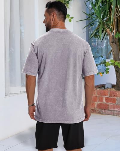 Image of Oversized Tshirts for Men Short Sleeve Vintage Washed Basic Loose Tees 2026