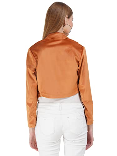 AOL Women's Velvet Regular Fit Open Blazer4