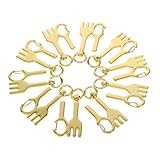 [ARTSEWPLY] 10個キーチェーン作成キット 金属製チャーム付き 工芸用キーリング ダントアクセサリー 手作りクラフト用品 とフォーク型デザイン