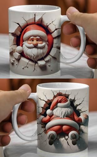 Jm-Déco Mug Père Noël - Idée cadeau - Tasse Noël Humour - Hiver enchanté N2503