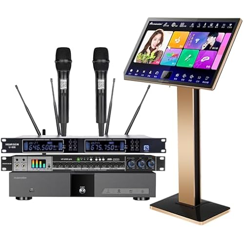 Inandonkod Karaoke Machine KV-V5 Max New Chinese Karaoke Player, with Reverb Wireless Microphone, 22 Inch Capacitive Touch Screen Free Cloud Download Function YouTube APP Online Play