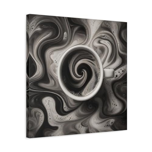 Tableau abstrait café noir et blanc pour habiller un mur vide