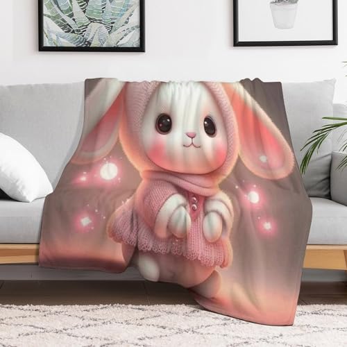 Couverture polaire en flannel douce lapin mignon lit canapé - 3