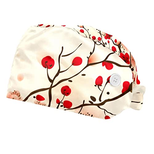 Lot de 2 bonnets de travail réglables avec bouton Motif cygne princesse sur fond rose, Multicolore 04, M/L