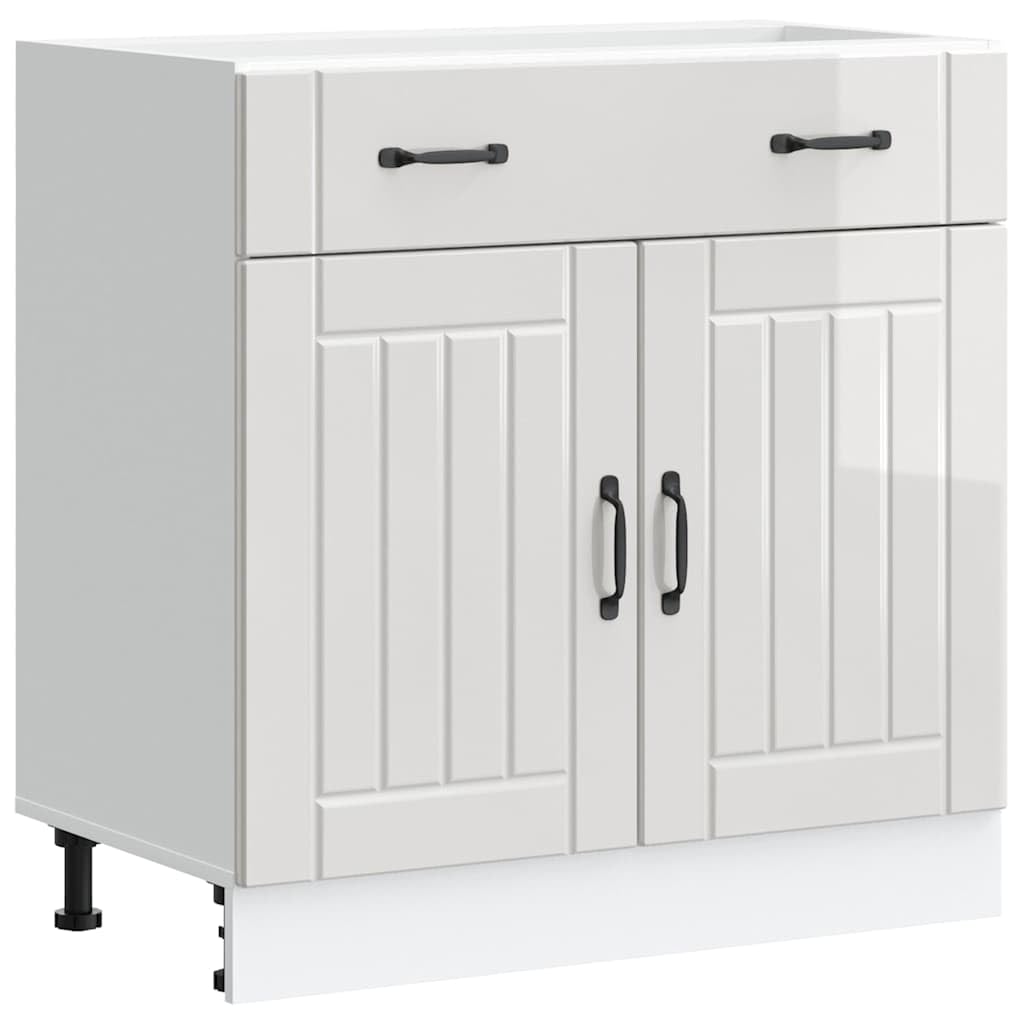 Vidaxl Kitchen Base Cabinet Lucca High Gloss White Engineered Wood 8721158420855