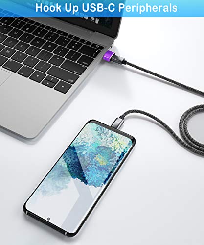 Elebase 4 Pack USB to USB C Adapter and USB Type C to C 100W Cable 10FT with USB Adapter for Apple iPhone 12 13 14 15, iPad 8 8th 9 9th 10 10th Air 4th 5 5th Mini 6 6th Generation,Samsung Galaxy