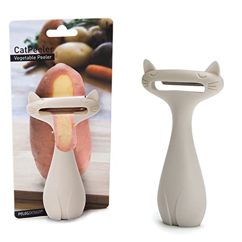 Peleg Design CatPeeler Cute Vegetable Peeler, Cat Design Peeler for Potato Carrot Fruit, Kitchen Utensil Décor (White)