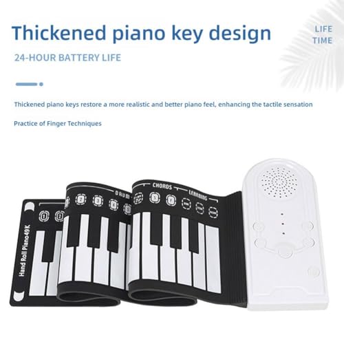 Clavier de piano enroulable à 49 touches, portable et rechargeable, clavier de piano électronique pliable, clavier en silicone souple, cadeau idéal pour les débutants - Les Beatles, Paul McCartney, John Lennon, RIngo Starr, George Harrison Clavier de piano enroulable à 49 touches, portable et rechargeable, clavier de piano électronique pliable, clavier en silicone souple, cadeau idéal pour les débutants – Image 6