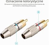 RUNCCI-YUN 12 szt. wtyczka męska RCA, złącza do montażu panelu RCA, mocowanie panelu obudowy RCA Phono, adapter RCA audio wideo, wtyczka RCA bez lutowania do kabla głośnikowego multimediów i CCTV