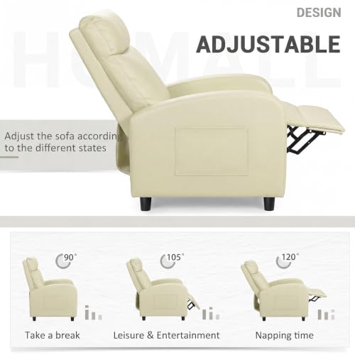 Image of Homall Recliner Chair, Recliner Sofa PU Leather for Adults, Beige Recliners