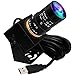 G Global Shutter USB Camera Manual Zoom Webcam 5MP 50fps High Speed PC Camera 5-50 mm Variable Focus CS Mount Web Camera 1440P 60fps Lightburn Camera UVC Varifocal Telecamera (10X Zoom)