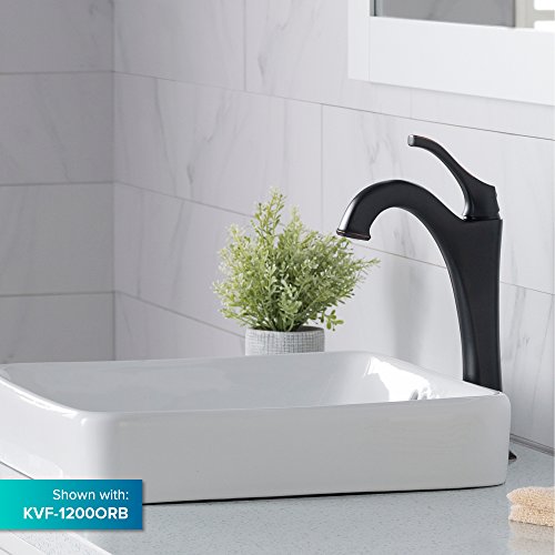 Kraus KCR-281 Elavo Square Semi-Recessed Vessel White Porcelain Ceramic Bathroom Sink thumb #7