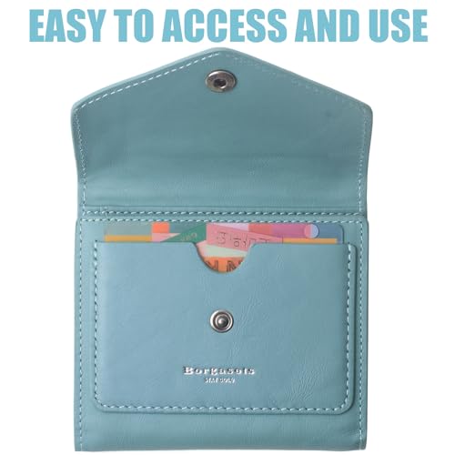 Image of Small Wallet for Women Genuine Leather RFID Blocking Card Holder Organizer Pocket Compact Bifold Ladies Mini Purse
