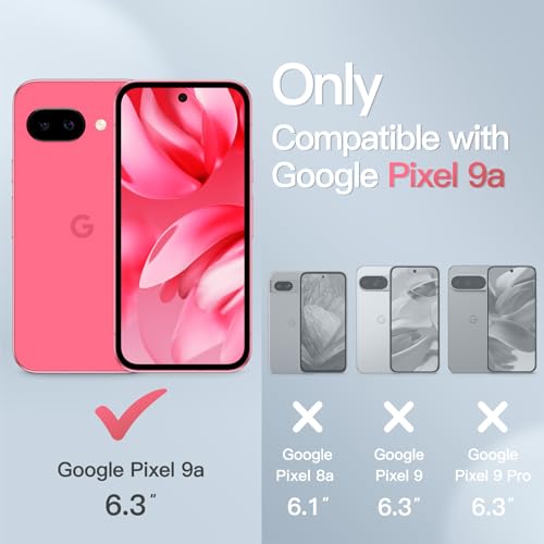 Image of JETech Matte Cover Case for Google Pixel 9a 6.3-Inch 2025, Frosted Translucent Back Protective Slim Phone Cover, Anti-Fingerprints (Peony)