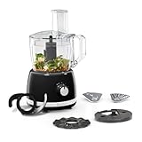 Tefal Black Collection All-In-One Food Processor, 2.4L Bowl, 13 Functions, 2 speeds, 4 Accessories Slicing, Grateing, Chopping, Kneading, Black, 500W, Dishwasher Safe Parts, Compact Storage DO3458G0