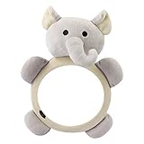 Rich-home Espejo para Bebé Irrompible para Vista Trasera del Automóvil con Elefante De Peluche, Instalado En Un Asiento para Automóvil O Una Cuna - Vigile Bebé Asiento Infantil Orientado hacia Atrás