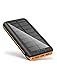 Produktbild Solar Powerbank 30000mAh, PSOOO Solar Ladegerät Outdoor USB C Externer Akku Power Bank Solarzelle mit 3 Outputs Akkupack Taschenlampe für Camping und Längere Ausflüge mit iPhone, Huawei, iPad (Orange)