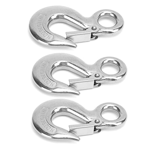 Eye Slip Hook with Safety Latch, Slip Lifting Hook Sturdy Structure Rustproof and for Various Engineering Cranes Metallurgical and Mining Equipment (0.75T)