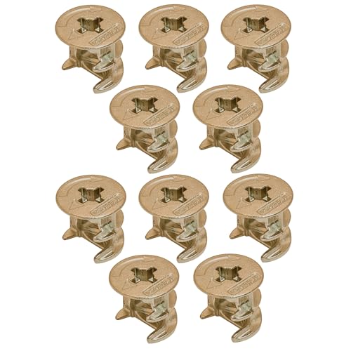 cyclingcolors 10x Dado per giunto eccentrico connettore ricambio per collegamento mobili cassetti armadi scaffali, nichelato con bordo 15x16mm