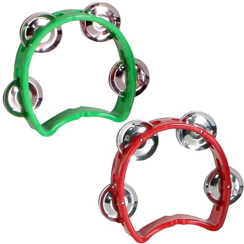 Kids Tambourine Set 2 Pack Hand Percussion Instruments Musical Toys for Children with Safe Virgin...