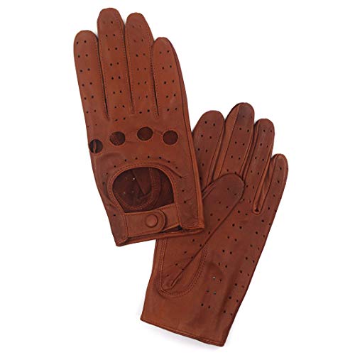 Guantes de conducción de piel de cordero para mujer Harssidanzar GL009UK sin forro transpirables 3