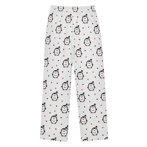 ZZXXB Gentle Penguin and Polka Dot Boys Long Pants Soft Trousers Elastic Waist Kids Lounge Bottoms with Pockets S-XL