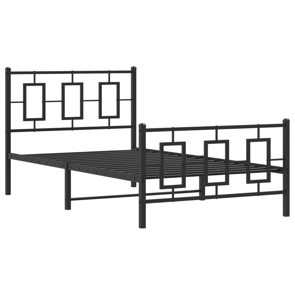 vidaXL Metal Single Bed Frame in a bedroom setting