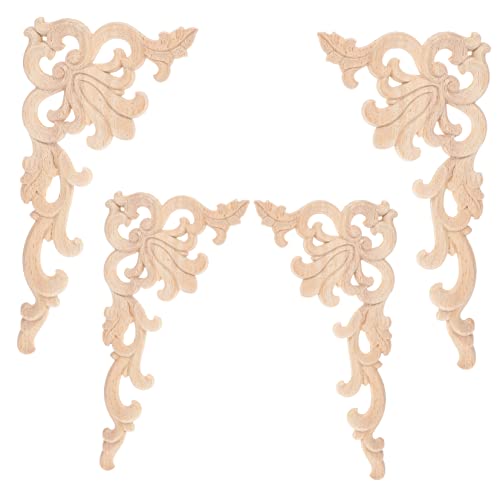 FUNOMOCYA 4pcs Furniture Decals Decorative Wood Appliques for Cabinets Wall